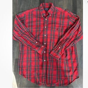 Ralph Lauren Men’s Red Tartan Plaid Flannel Size L